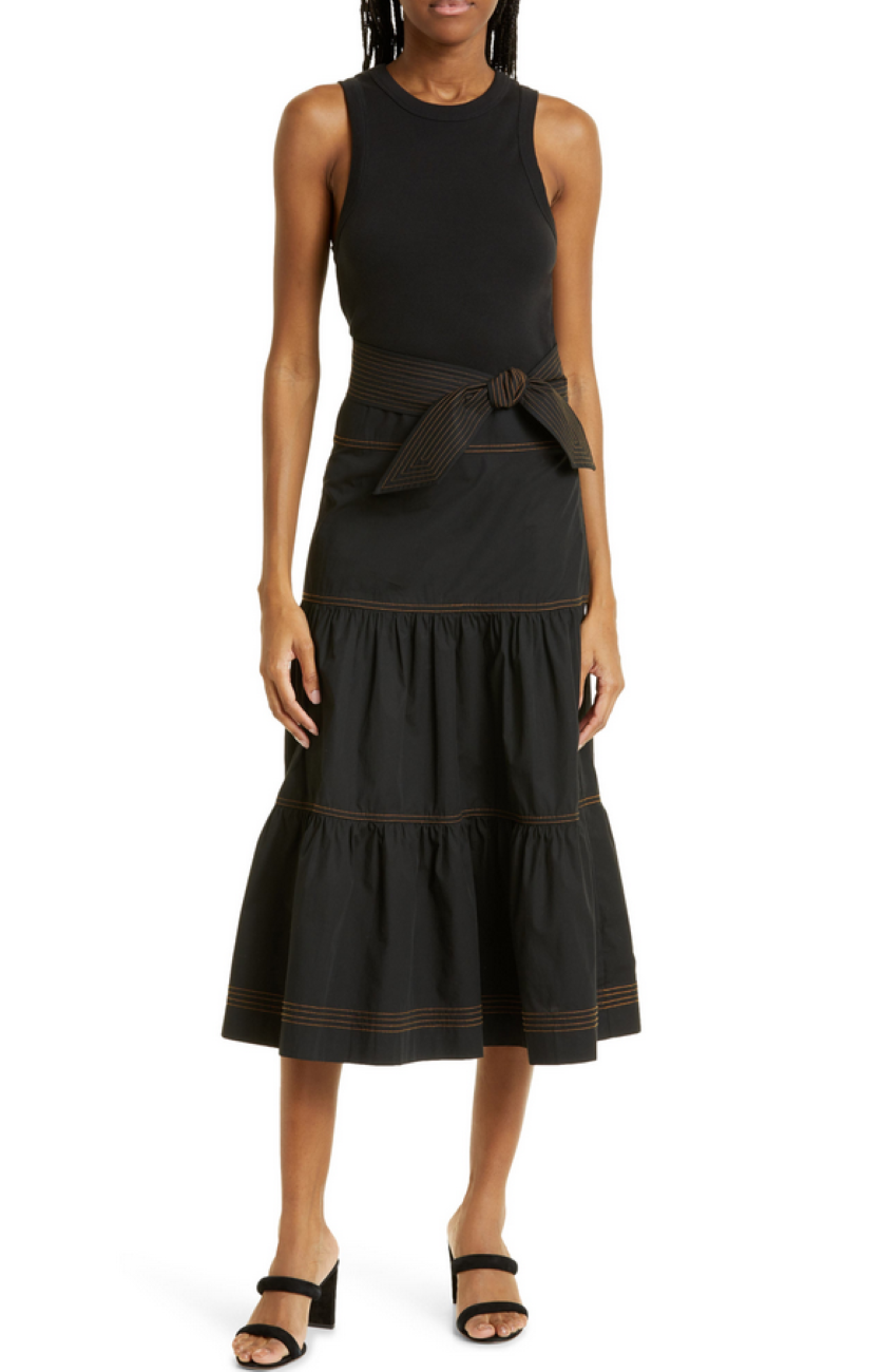 Veronica Beard Austyn Belted Midi Dress MSRP $428