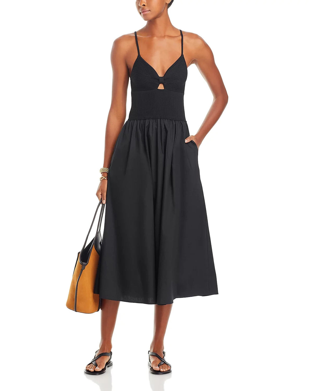 Lucy Paris Barcelona Cutout Midi Dress MSRP $118