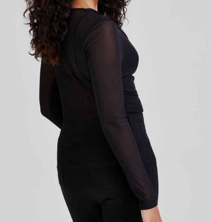 Bar III Women Long-Sleeve Cowlneck Mesh Top MSRP $34 Size PS