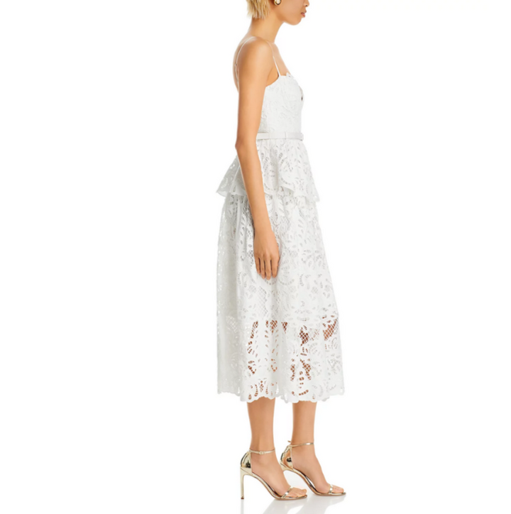 Self-Portrait Lace Bustier Midi Dress MSRP $655