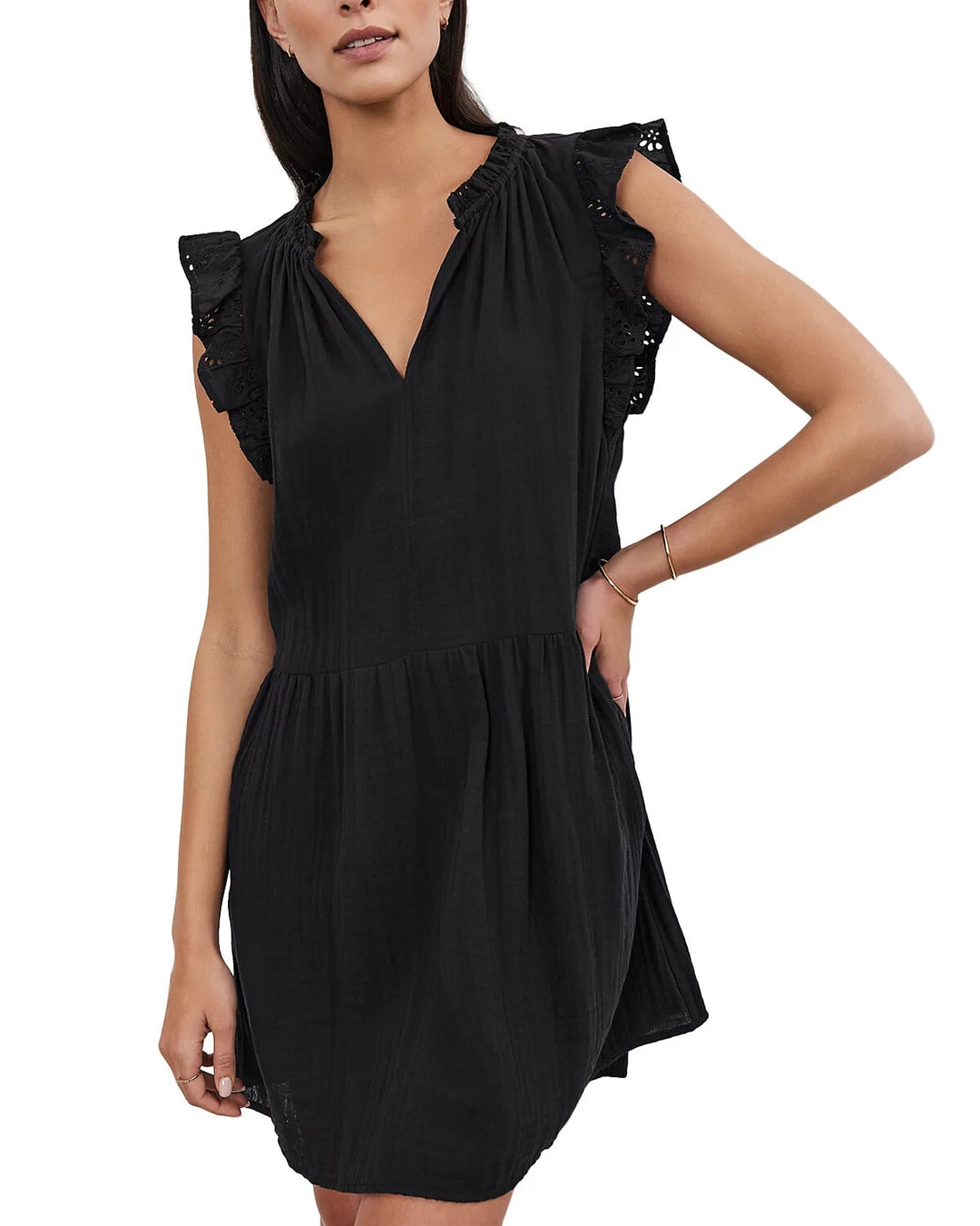 Velvet by Graham & Spencer Grace Ruffle Sleeve Mini Dress MSRP $219