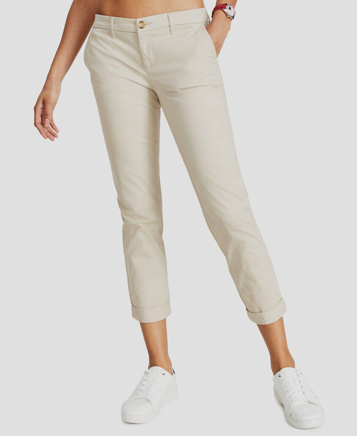 Tommy Hilfiger Women's  Th Flex Hampton Cuffed Chino Pants MSRP $59.50 Size 12