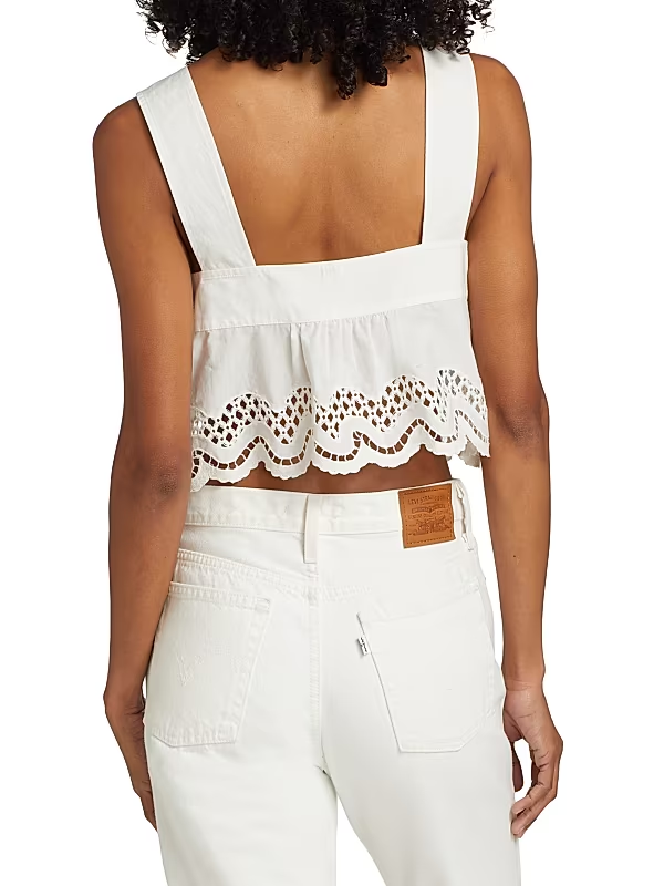 Rails Women's Blythe Cotton Lace Crop Top MSRP $148