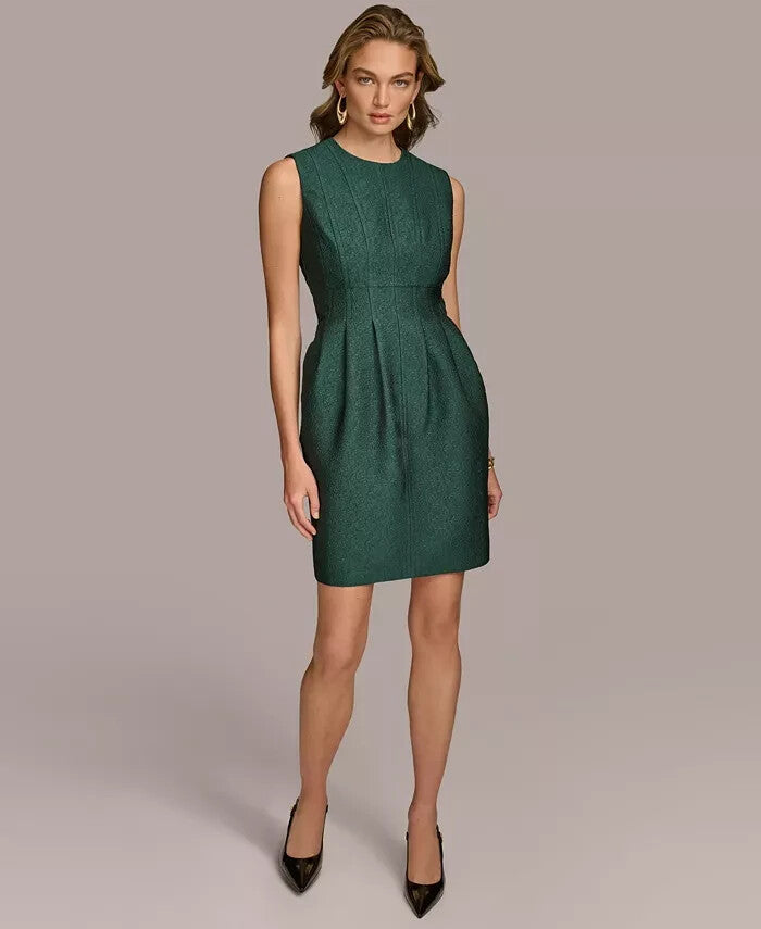 Donna Karan New York Jewel Neck Metallic Jacquard Dress MSRP $169