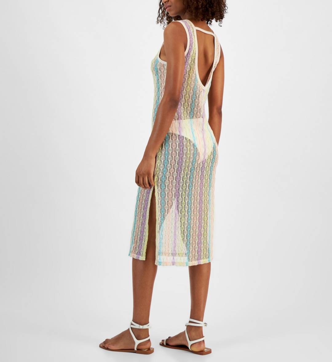 Miken Open Knit Sleeveless Cover Up Dress MSRP $38