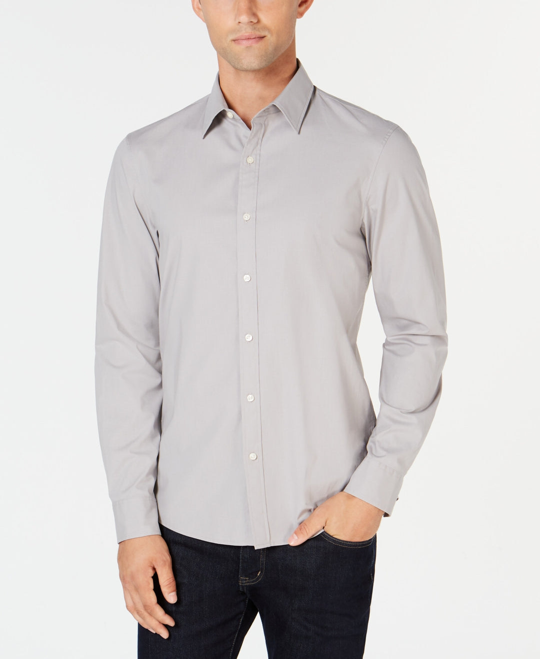 Michael Kors Stretch Button-Front Shirt MSRP $98