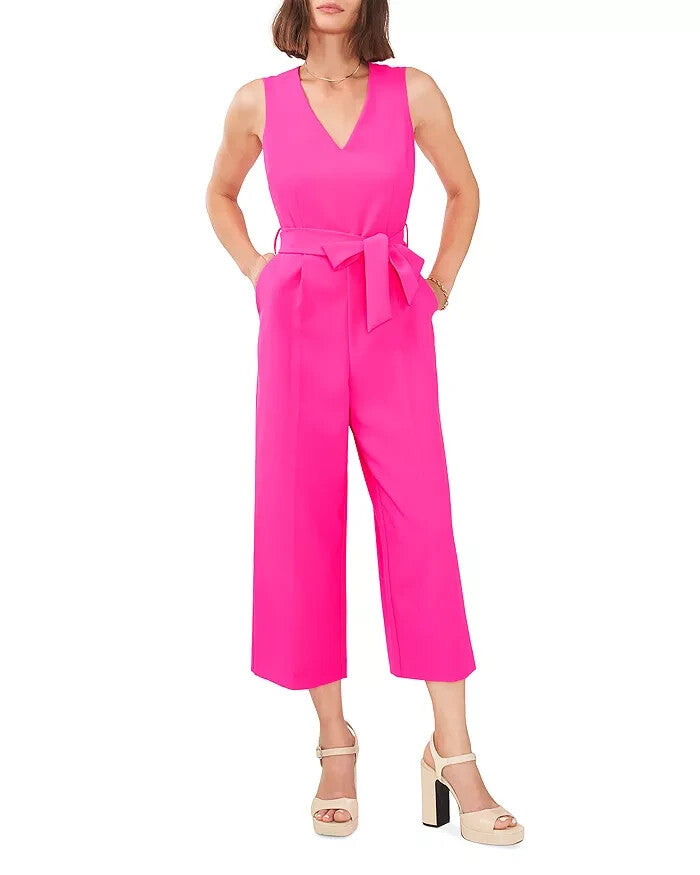 VINCE CAMUTO Belted V Neck Jumpsuit MSRP $139 Size 16