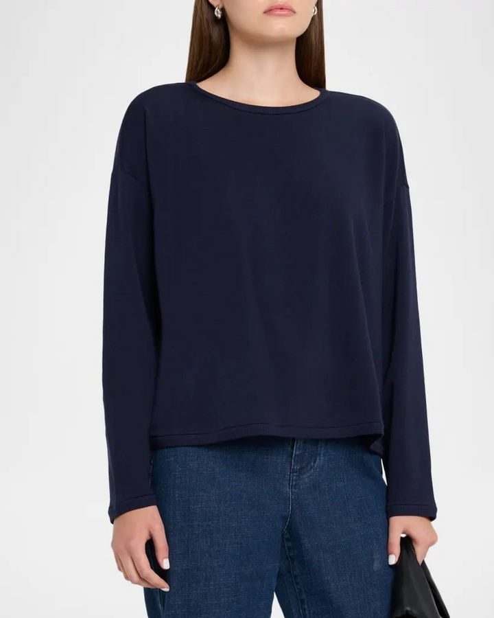 Eileen Fisher Round Neck Cropped Box Top MSRP $138