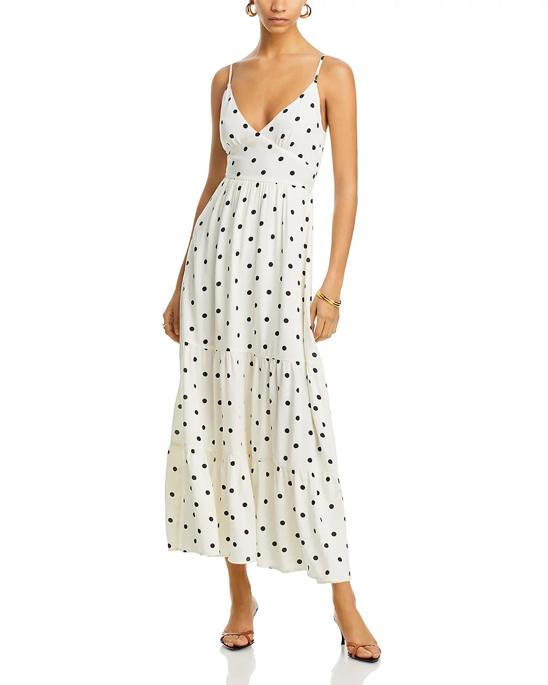 AQUA Dot Strappy Back Maxi Dress MSRP $118