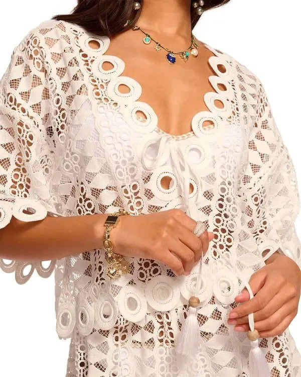 Ramy Brook Dottie Swim Cover-up Top MSRP $265