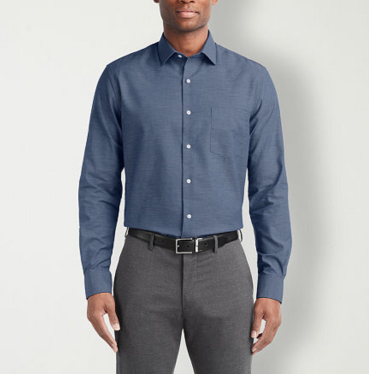 Van Heusen Stain Shield Regular Fit Dress Shirt MSRP $60