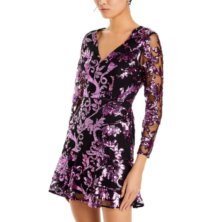 MILLY Tove Tassel Sequin Mini Dress MSRP $525