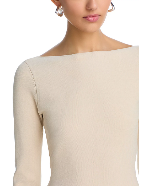 SIMKHAI Angela Long Sleeve Midi Dress MSRP $845