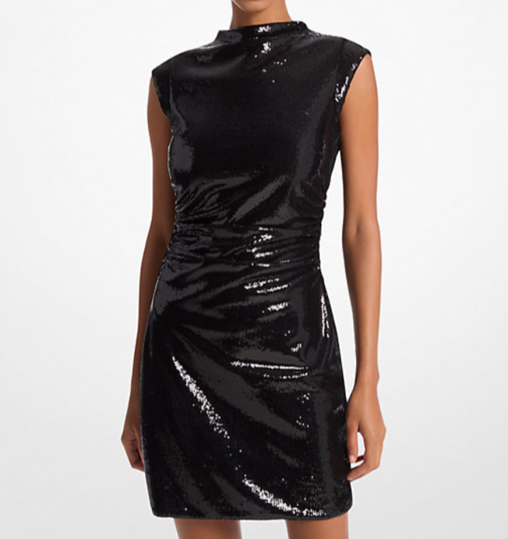 MICHAEL Michael Kors Sequined Funnel-Neck Mini Dress MSRP $175