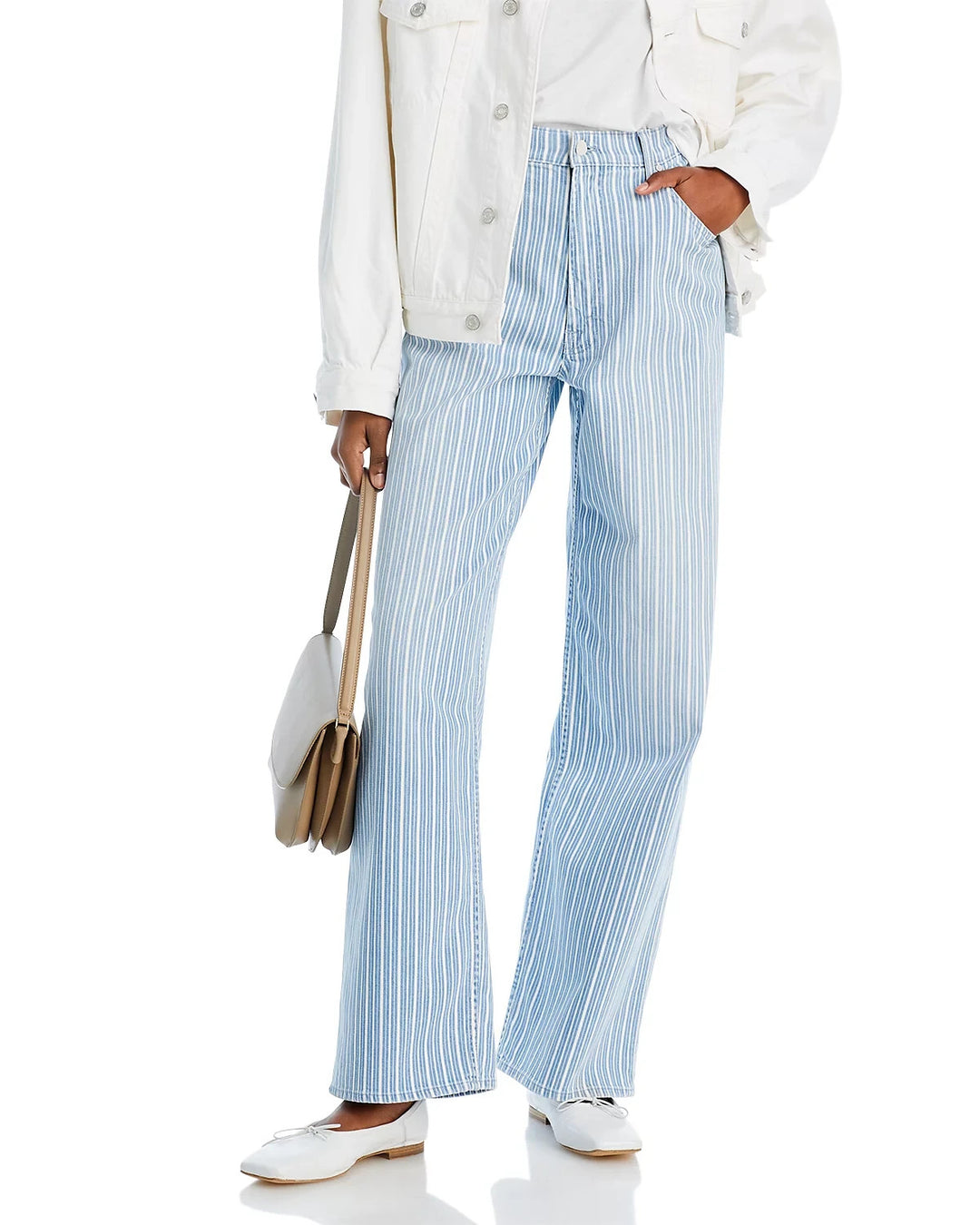 MOTHER High Rise Striped Spinner Jeans MSRP $288