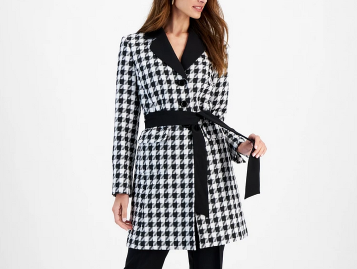 Le Suit Women's Houndstooth Belted Blazer Size 6
