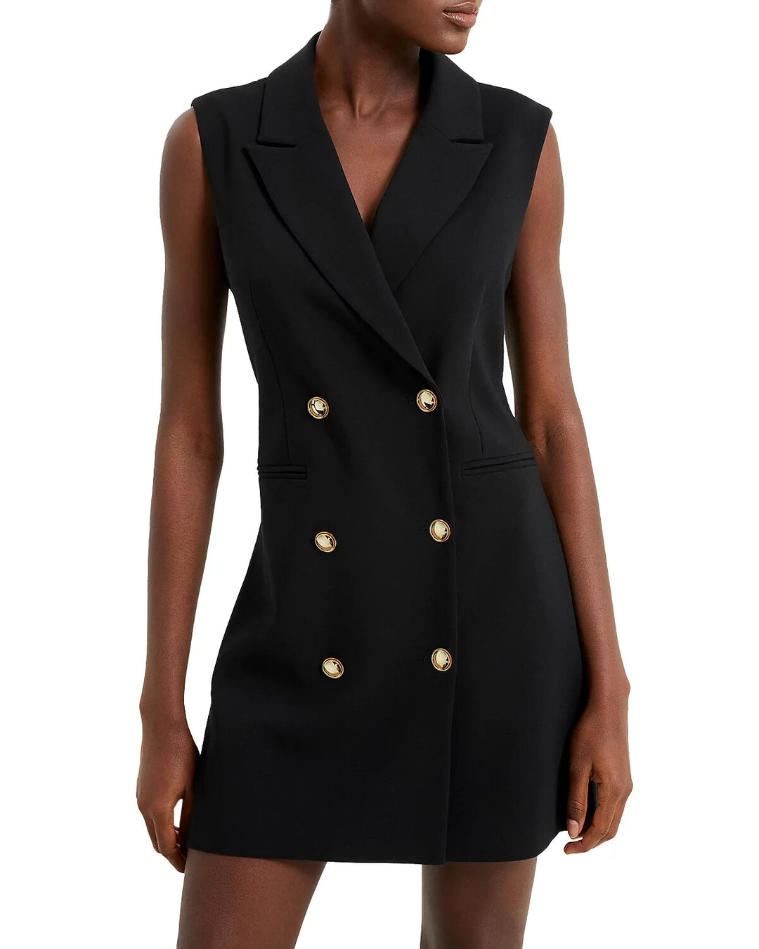 FRENCH CONNECTION Whisper Sleeveless Tux Mini Dress MSRP $138