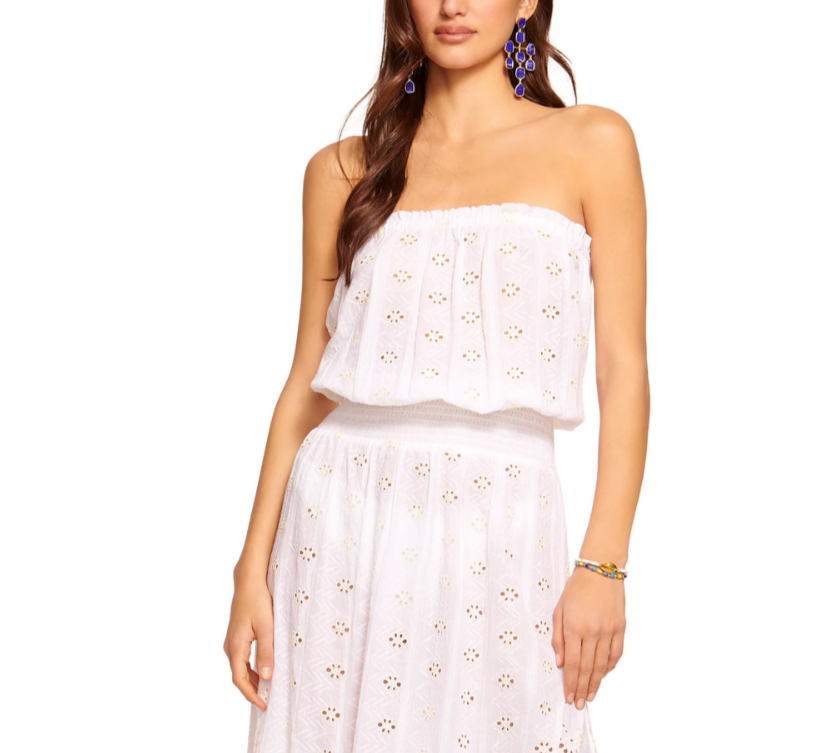 Ramy Brook Cynthia Eyelet Swim Cover-Up Maxi Dress MSRP $345