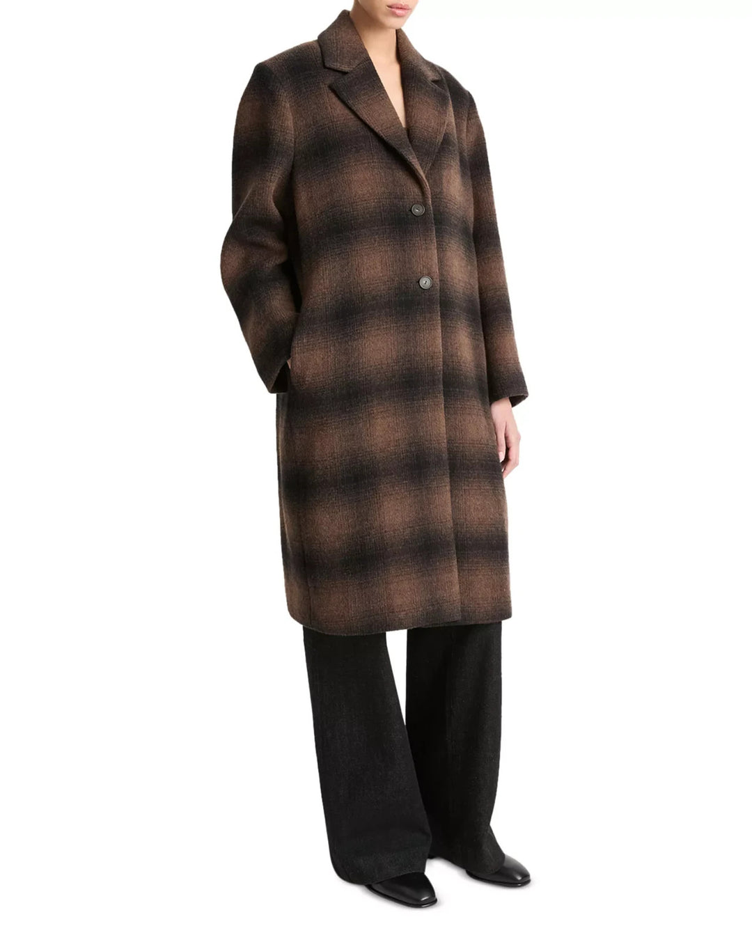 Vince Shadow Plaid Car Coat MSRP $895