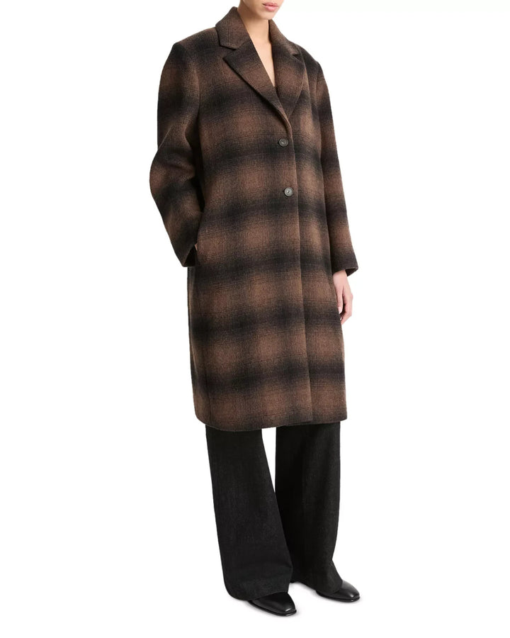 Vince Shadow Plaid Car Coat MSRP $895