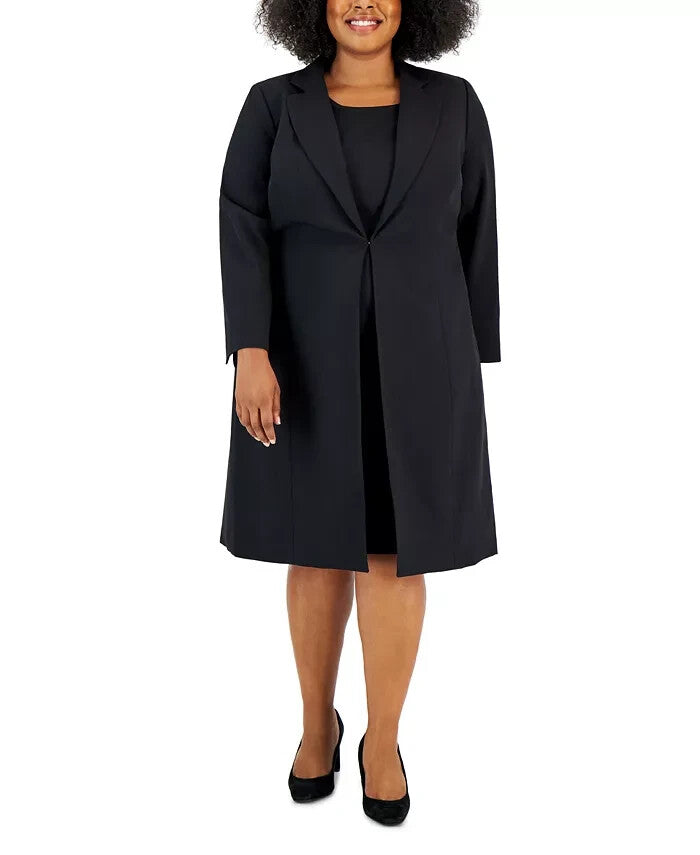Le Suit Plus Size Topper Jacket & Sheath Dress Suit MSRP $330 Size 14W