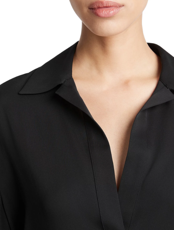 Vince Silk Stretch V Neck Top MSRP $395