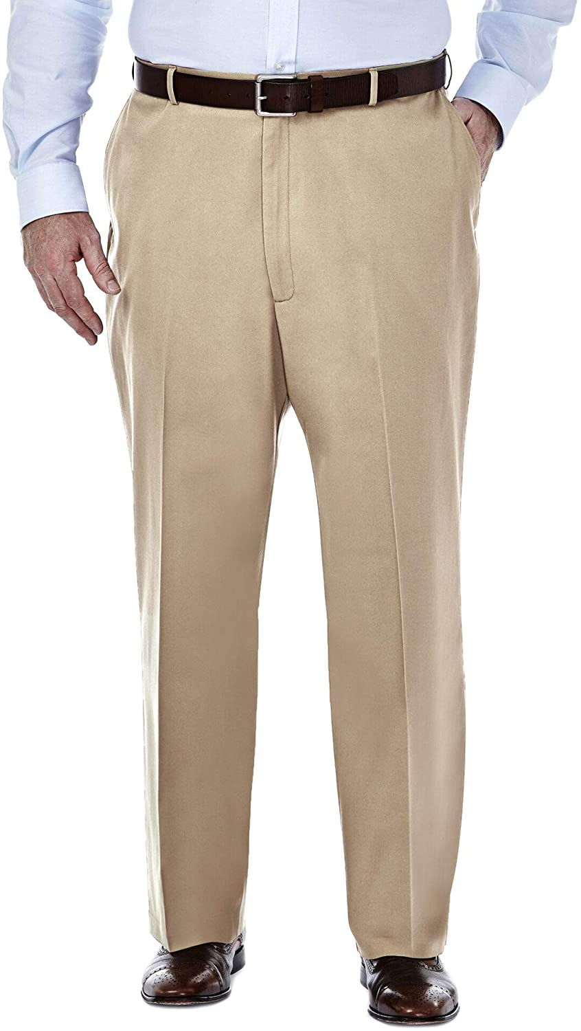 Haggar Men's Big & Tall Premium No Iron Khaki Waistband Pants MSRP $80