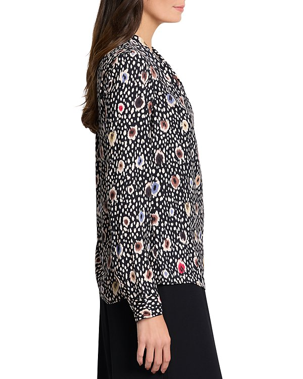 NIC+ZOE Spotted Dots V Neck Top MSRP $158