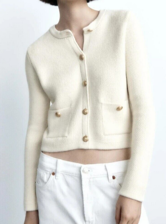 ZARA Gold Tone Buttons Jacket Cardigan