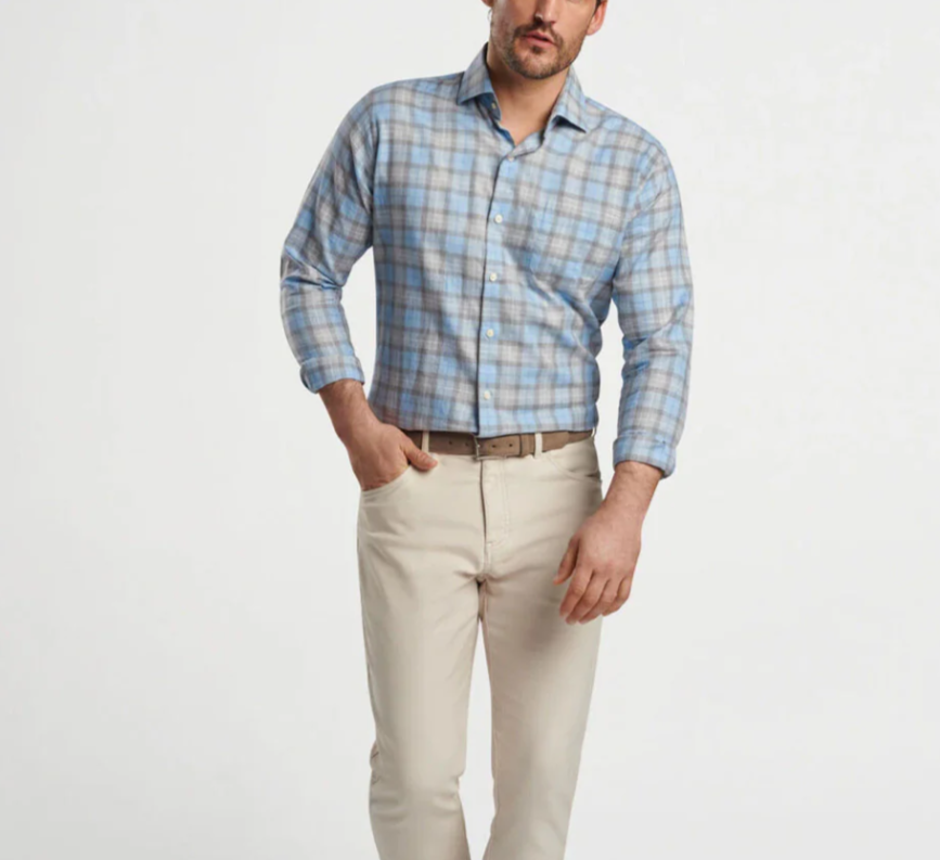Peter Millar Langley Summer Soft Cotton Sport Shirt MSRP $160