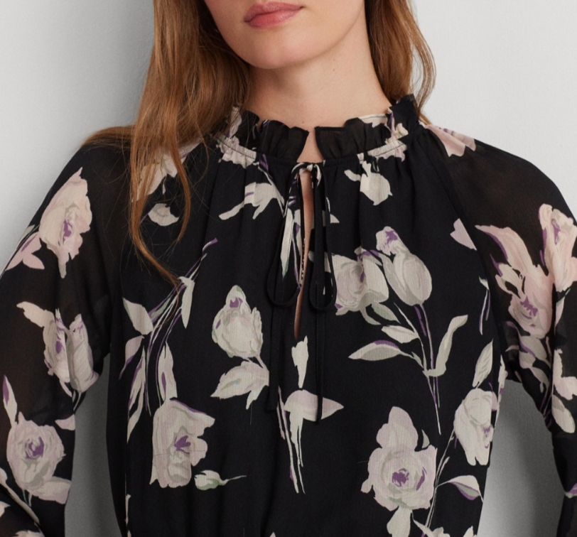 Lauren Ralph Lauren Petite Floral Fit & Flare Dress MSRP $185
