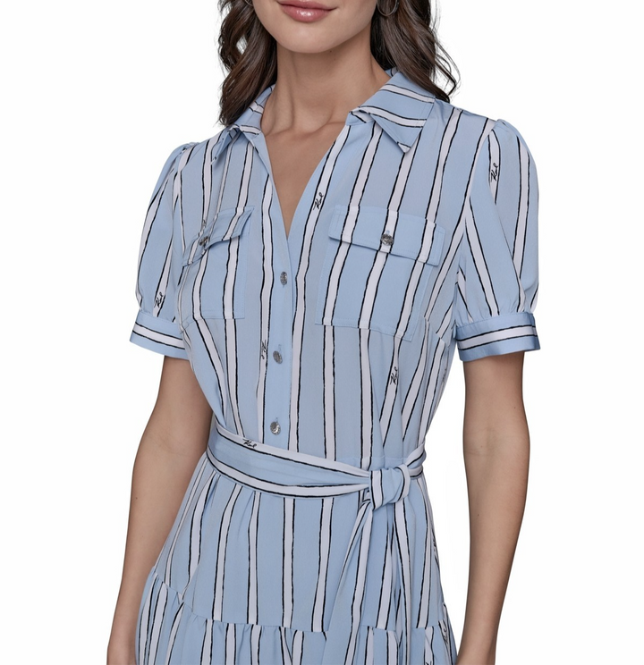 KARL LAGERFELD PARIS Striped Shirtdress MSRP $149