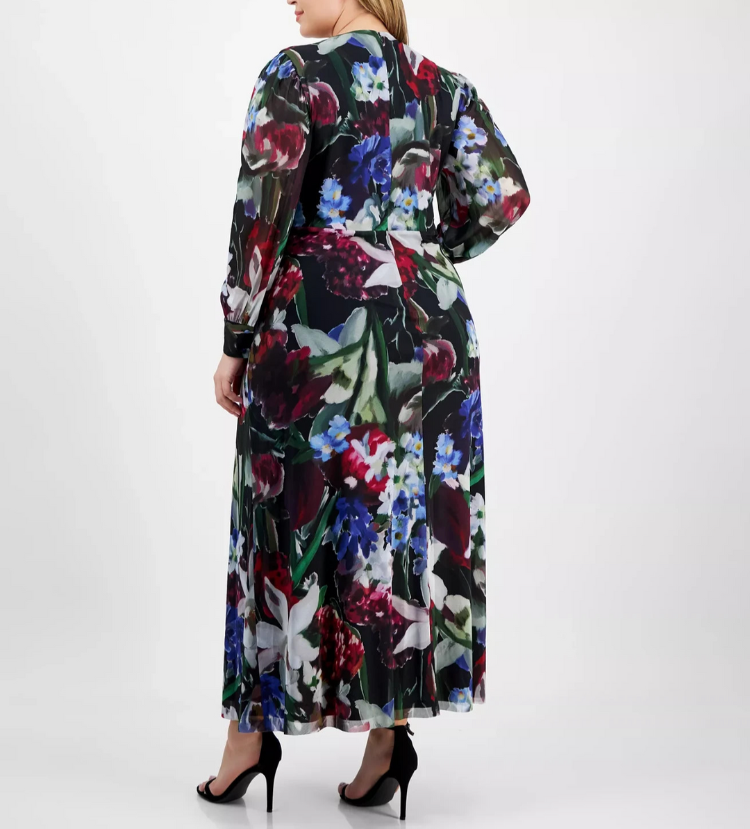 Anne Klein Plus Size Printed Twist-Front Maxi Dress MSRP $169