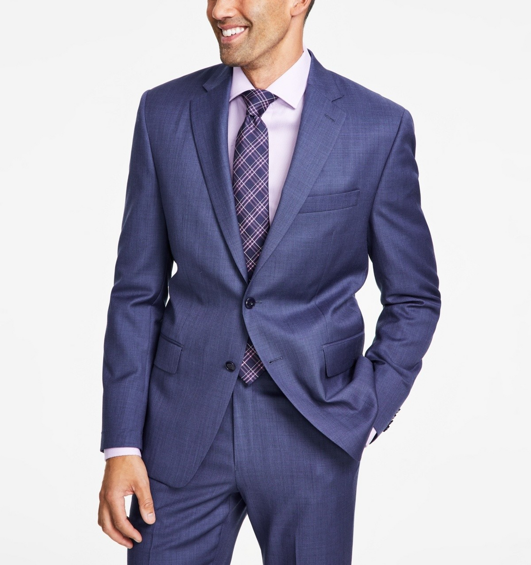 Michael Kors Classic-Fit Wool-Blend Stretch Solid Suit Jacket MSRP $450