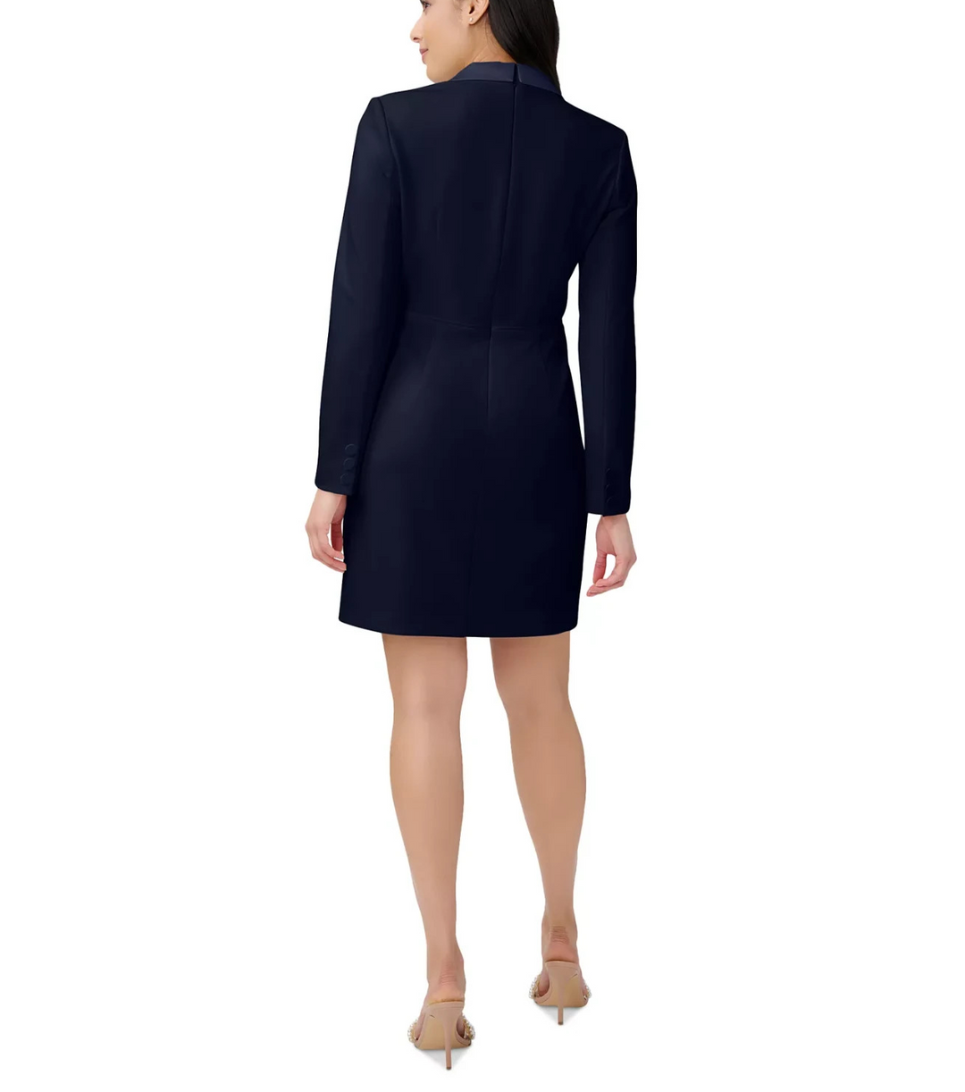 Adrianna Papell Women's Tuxedo Long Sleeve Sheath Dress MSRP $169
