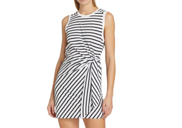 ATM Anthony Thomas Melillo Stripe Jersey Cotton Tank Minidress MSRP $170