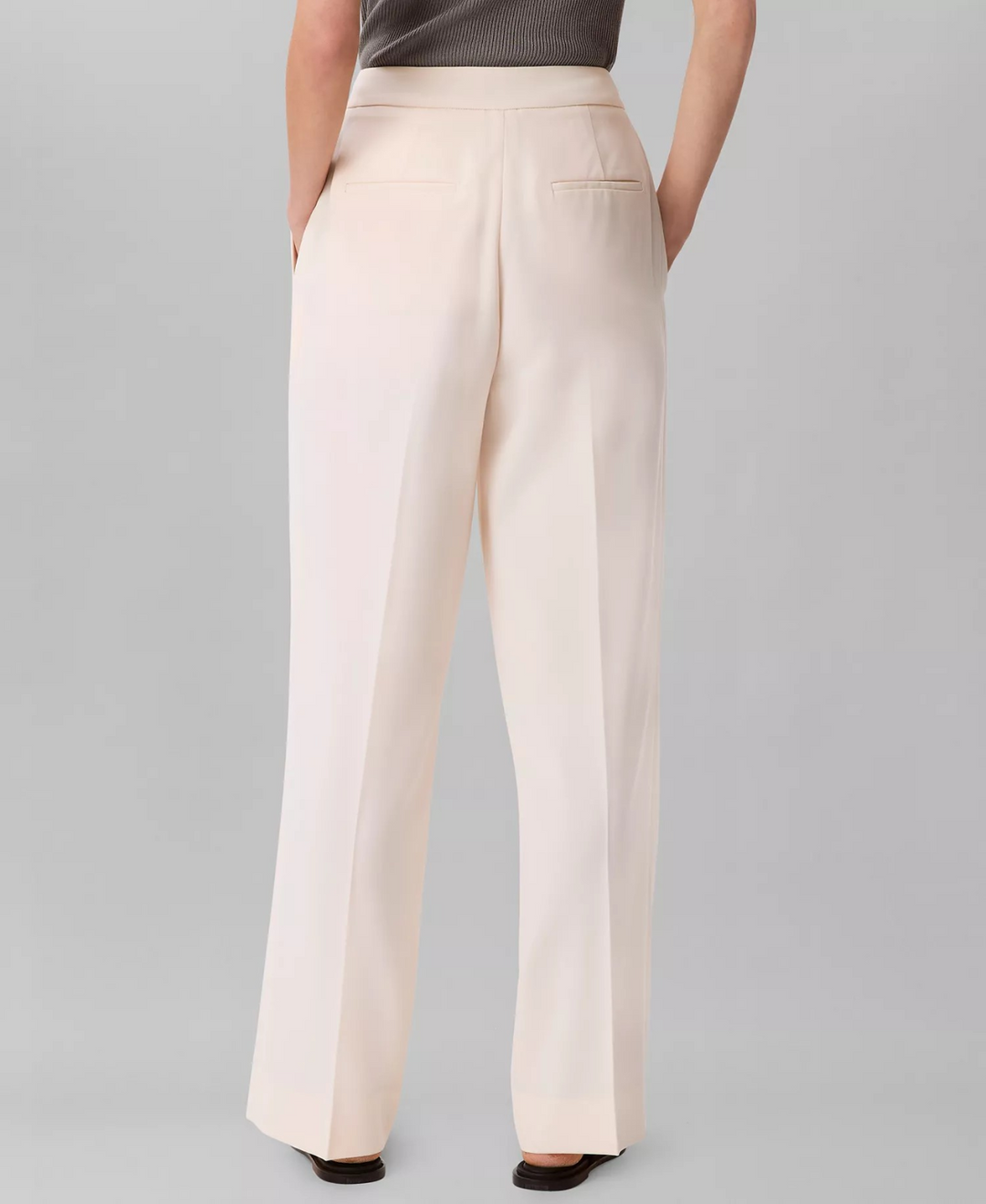 Calvin Klein Women's Soft Crepe Pleated Straight-Leg Pants MSRP $129