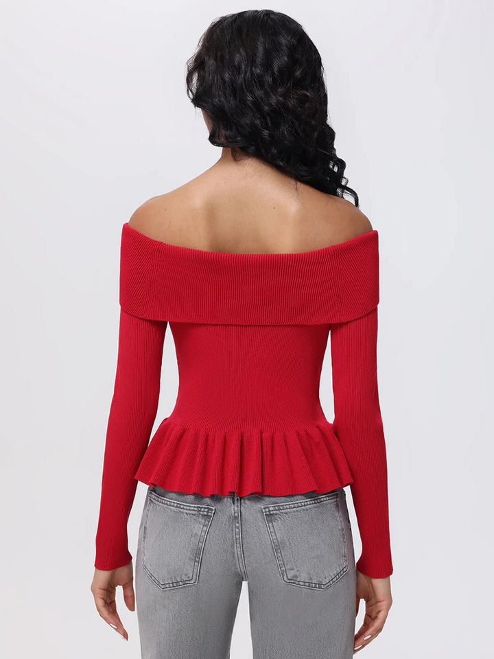 525 Women's Morgan Off Shoulder Peplum Top MSRP $119
