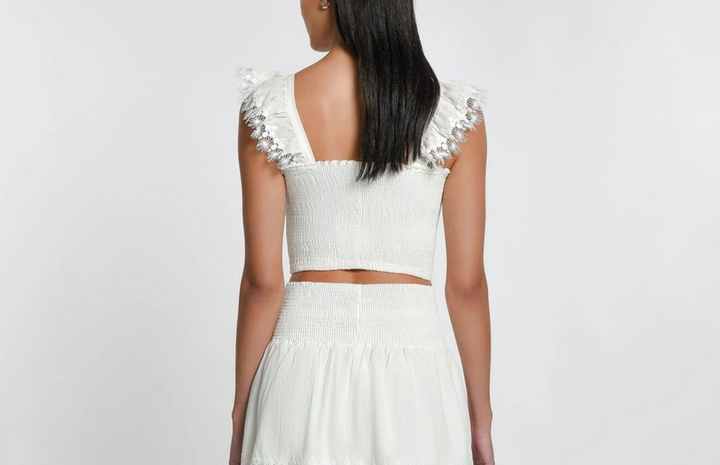 Peixoto Mariel Smocked Top Swim Cover-Up MSRP $88