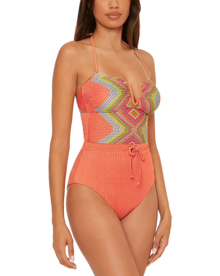 Becca by Rebecca Virtue Summer Sunrise One Piece Swimsuit MSRP $158