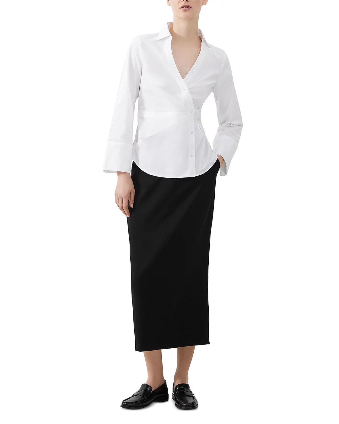 FRENCH CONNECTION Isabelle Asymmetric Shirt MSRP $78