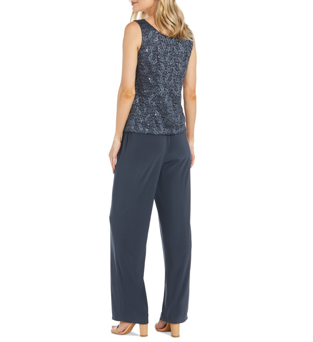 R & M Richards Embellished Jacket, Sleeveless Top and Pants Set MSRP $139