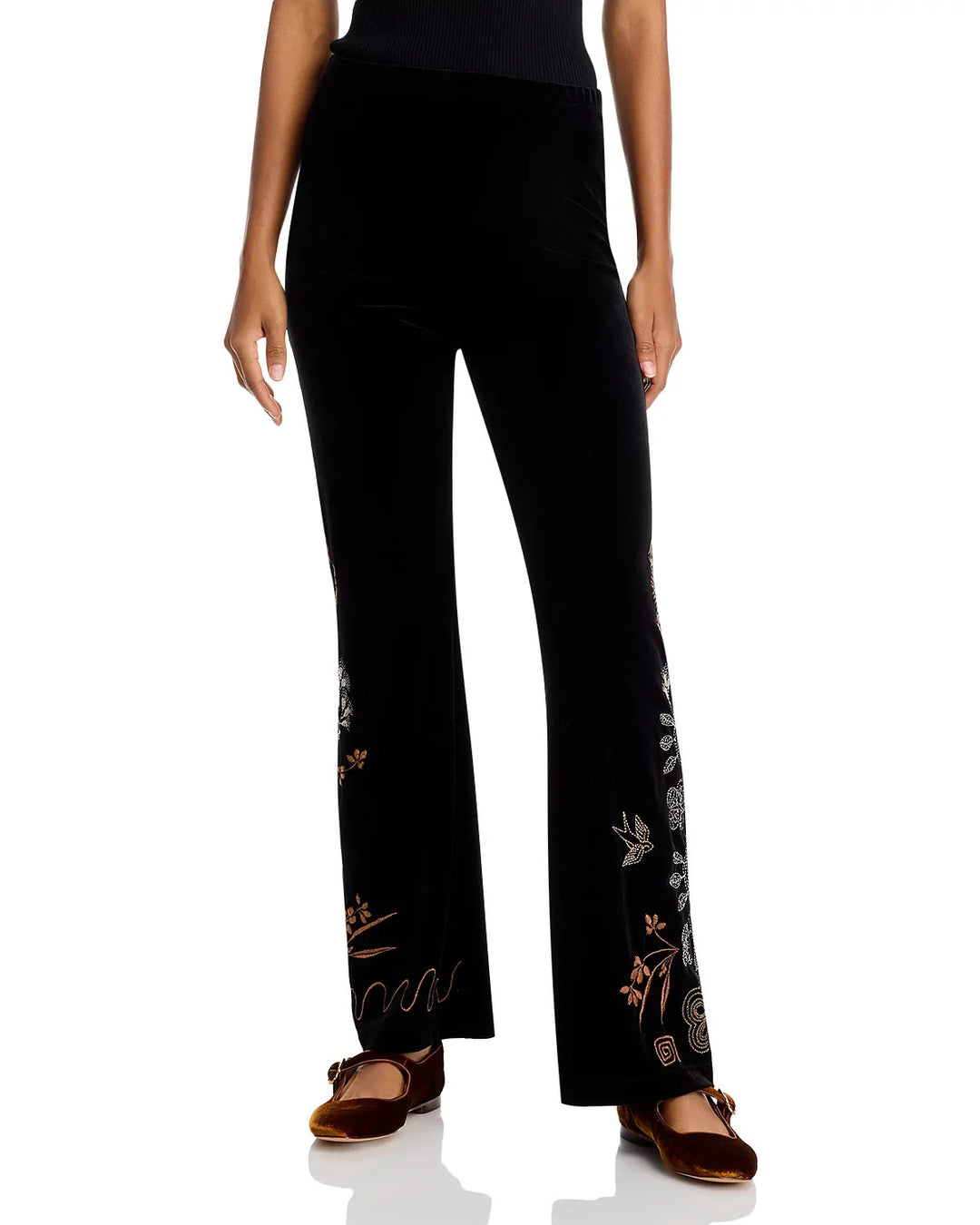 Johnny Was Stretch Velvet Slim Bootcut Pants MSRP $150