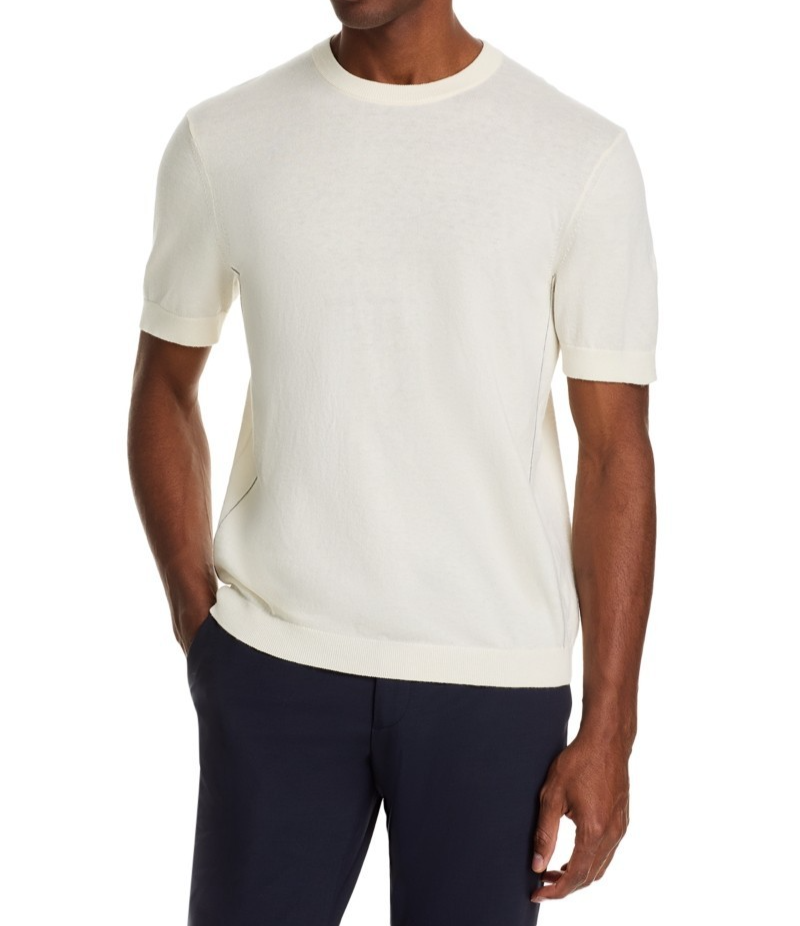 The Men's Store Cotton Cashmere Short Sleeve Sweater Tee MSRP $88