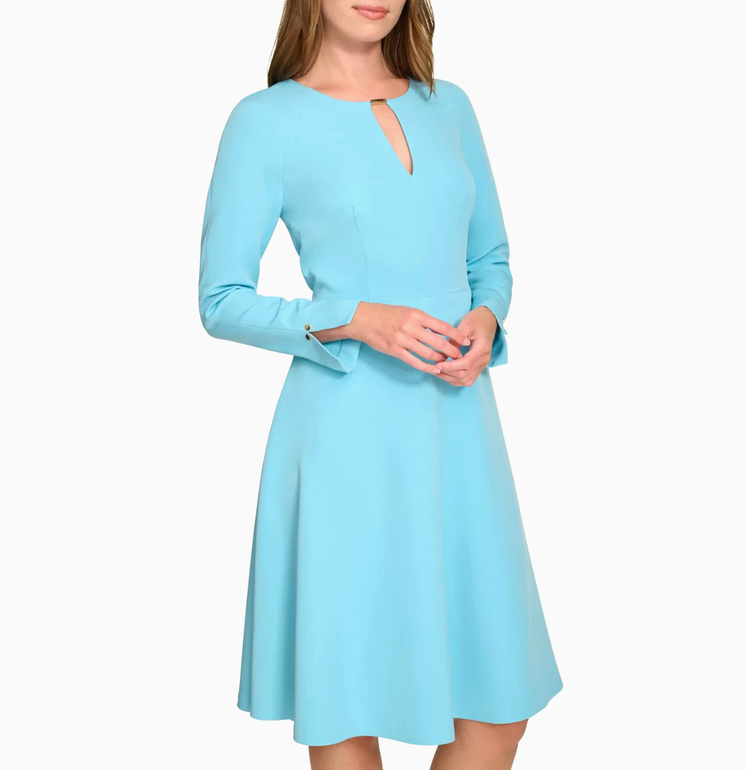 Tommy Hilfiger Women's Keyhole Fit & Flare Dress MSRP $119