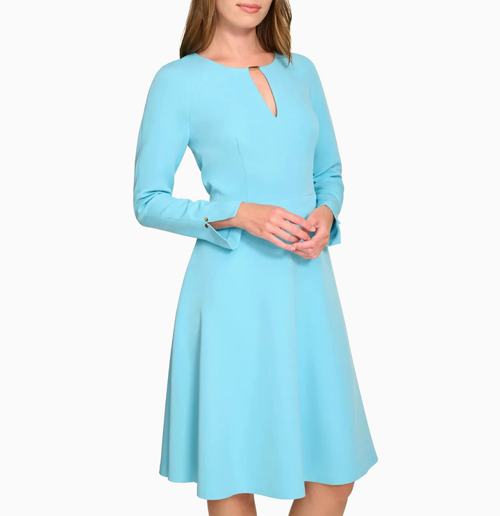 Tommy Hilfiger Women's Keyhole Fit & Flare Dress MSRP $119