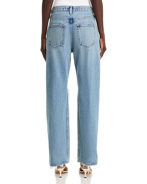 AGOLDE Kelly Distressed High Rise Straight Jeans MSRP $268