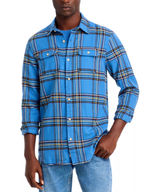 Scotch & Soda Regular Fit Plaid Flannel Shirt MSRP $158