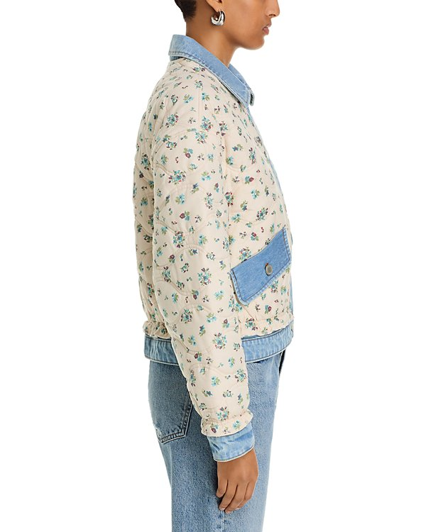 BLANKNYC Quilted Floral Denim Jacket MSRP $148