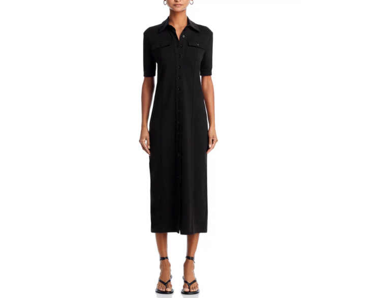FRAME Cotton Stretch Midi Shirt Dress MSRP $378